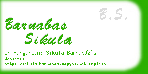 barnabas sikula business card